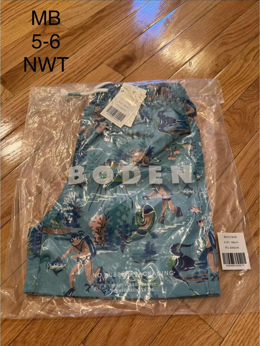 Boden Kids Swim Shorts 5-6 Years NWT